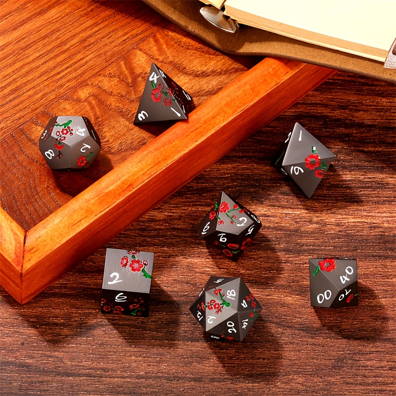7pcs/Set Flat Plum Blossom Pattern Large Dice
